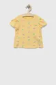 żółty GAP t-shirt bawełniany dziecięcy Dziewczęcy