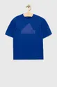 Дитяча бавовняна футболка adidas U FI блакитний