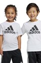 Παιδικό βαμβακερό μπλουζάκι adidas LK BL CO στάμπα λευκό IC3830