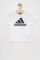 Παιδικό βαμβακερό μπλουζάκι adidas LK BL CO IC3830 λευκό SS23