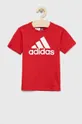 Παιδικό βαμβακερό μπλουζάκι adidas LK BL CO κόκκινο