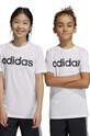 Παιδικό βαμβακερό μπλουζάκι adidas U LIN στάμπα λευκό IC9969