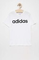 Παιδικό βαμβακερό μπλουζάκι adidas U LIN IC9969 λευκό SS23