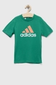 zielony adidas t-shirt bawełniany dziecięcy U BL 2 TEE Dziecięcy