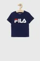granatowy Fila t-shirt bawełniany dziecięcy Dziecięcy