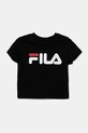 Fila t-shirt bawełniany dziecięcy nadruk czarny FAK0123
