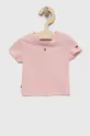 różowy Tommy Hilfiger t-shirt niemowlęcy Dziecięcy