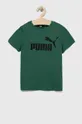 zelena Otroška bombažna kratka majica Puma ESS Logo Tee B Otroški