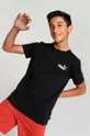črna Otroška bombažna kratka majica Puma ESS Small Logo Tee B Otroški