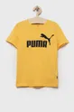 жёлтый Детская хлопковая футболка Puma ESS Logo Tee B Детский