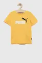 жёлтый Детская хлопковая футболка Puma ESS+ 2 Col Logo Tee B Детский