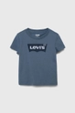 niebieski Levi's t-shirt bawełniany dziecięcy Dziecięcy