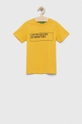 żółty United Colors of Benetton t-shirt bawełniany dziecięcy Dziecięcy