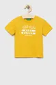 κίτρινο Παιδικό βαμβακερό μπλουζάκι United Colors of Benetton Παιδικά