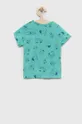 United Colors of Benetton t-shirt bawełniany niemowlęcy turkusowy