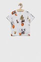Dječja pamučna majica kratkih rukava United Colors of Benetton x Space Jam Planet friendly bijela 30KFG109U.P.SEASONAL