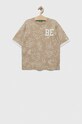 United Colors of Benetton t-shirt bawełniany dziecięcy nadruk beżowy 34D3C10BM.G.SEASONAL