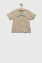 béžová Detské bavlnené tričko United Colors of Benetton Detský