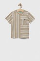 United Colors of Benetton t-shirt bawełniany dziecięcy wzorzyste beżowy 37HLG109G.P.SEASONAL