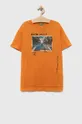 pomarańczowy United Colors of Benetton t-shirt bawełniany dziecięcy Dziecięcy