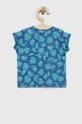 Бавовняна футболка для немовлят United Colors of Benetton блакитний