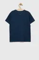 Μπλουζάκι με λινό μείγμα United Colors of Benetton σκούρο μπλε
