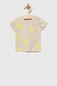 Pamučna majica kratkih rukava za bebe United Colors of Benetton pamuk bež 3F93A102L.W.SEASONAL