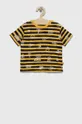 žltá Detské bavlnené tričko United Colors of Benetton Detský