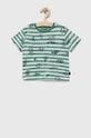 zelena Otroška bombažna kratka majica United Colors of Benetton Otroški