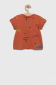 Μωρό βαμβακερό μπλουζάκι United Colors of Benetton 3ZCTAQ00F.W.SEASONAL καφέ SS23