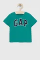 zelena Otroška bombažna kratka majica GAP Otroški