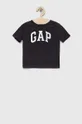 črna Otroška bombažna kratka majica GAP Otroški