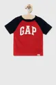 czerwony GAP t-shirt bawełniany dziecięcy Dziecięcy