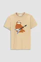 piaskowy Coccodrillo t-shirt bawełniany dziecięcy Dziecięcy