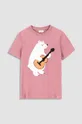 różowy Coccodrillo t-shirt bawełniany dziecięcy Dziecięcy