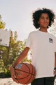 biały Jack Wolfskin t-shirt bawełniany dziecięcy TEEN EXPLORING T B Dziecięcy