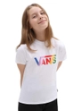 Vans tricou de bumbac pentru copii GR FLYING V CREW GIR FLYV WTCYC print alb VN0A53P2BS01