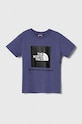 The North Face t-shirt bawełniany dziecięcy nadruk niebieski NF0A82E9