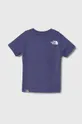Детская хлопковая футболка The North Face голубой