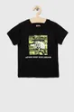 czarny The North Face t-shirt bawełniany dziecięcy Dziecięcy