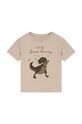 Konges Sløjd t-shirt bawełniany dziecięcy nadruk beżowy KS4674