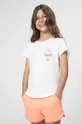 bela Otroška bombažna kratka majica 4F Otroški