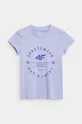 Otroška bombažna kratka majica 4F vijolična