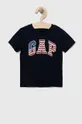 granatowy GAP t-shirt bawełniany dziecięcy Dziecięcy