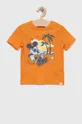 oranžna Otroška bombažna kratka majica GAP x Disney Otroški