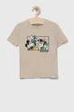 μπεζ Παιδικό βαμβακερό μπλουζάκι GAP x Disney Παιδικά