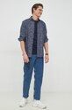 Bavlněné tričko Selected Homme 16087862.SkyCaptain námořnická modř SS23