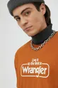 hnedá Bavlnené tričko Wrangler