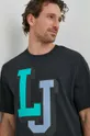 μαύρο Βαμβακερό μπλουζάκι Lee