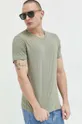 Βαμβακερό μπλουζάκι Solid πράσινο